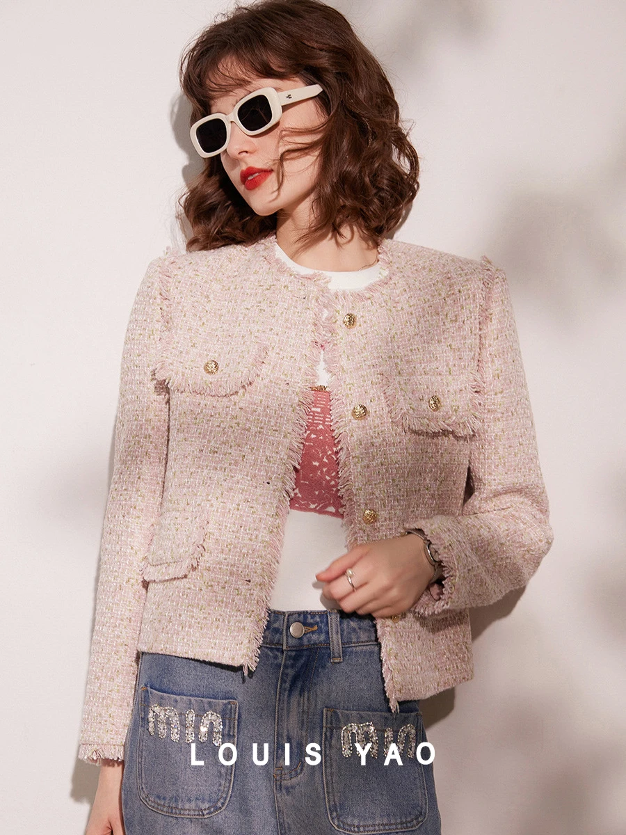 Женская свободная куртка с круглым вырезом и длинным рукавом