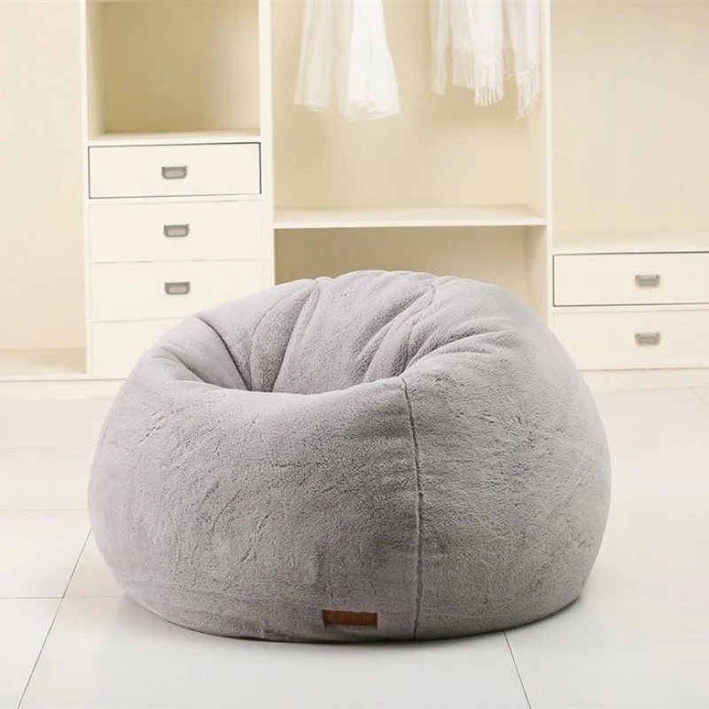 

American style furniture living room Round 5ft/6ft/7ft plain rabbit fur bean bag with beans refill beanbag cover sofa