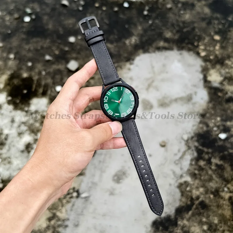 Фото Кожаный ремешок 20 мм 22 мм для Samsung Galaxy Watch 7 6 5 4 40 мм 44 мм GearS3 Band Винтажный коричневый браслет для Huawei Watch GT5/GT4/3 №5