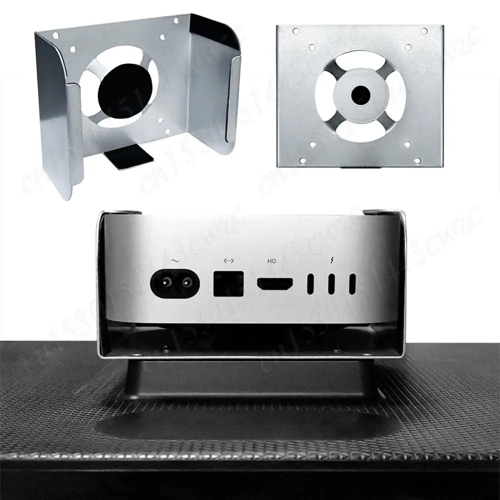 Фото Настольное крепление для Apple Mac Mini M4, металлическая настенная подставка за монитором, поддержка Monut, аксессуары для ПК №2