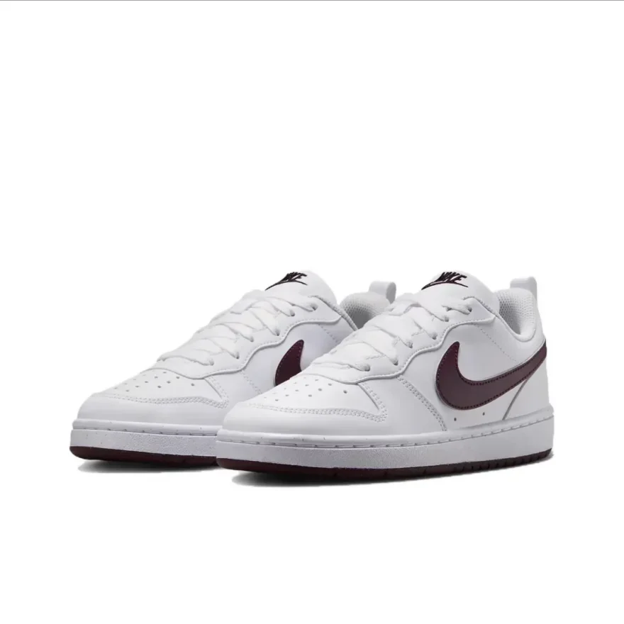 Nike Court Borough Is Lightweight Comfortable Non-Slip Wear-Resistant Low-Top Kidsren's Sneakers White Coffee for Teenagers
