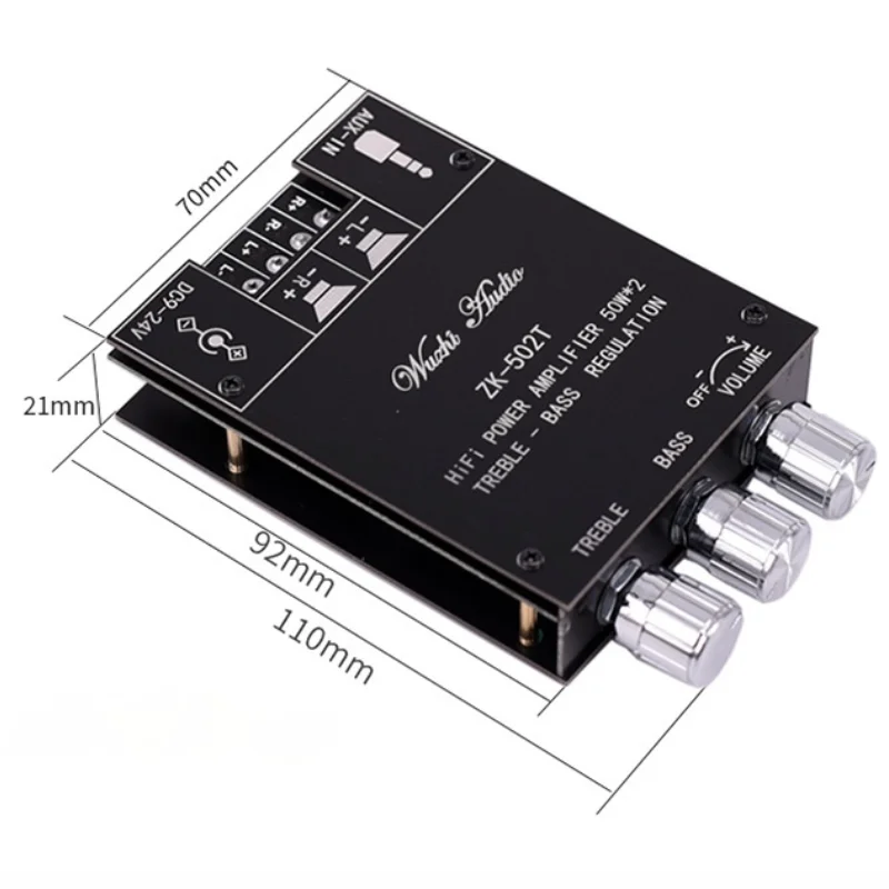 ZK-1002T TPA3116D2 Bluetooth 5 0 панель усилителя сабвуфера 2*100 Вт 2 каналов Высокая мощность