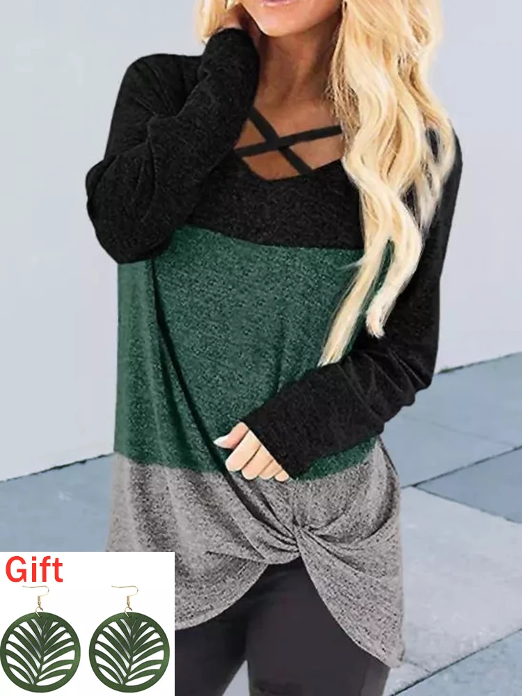 

Long Sleeved Pullover Women Vintage Hoodies Ethnic Buttons Blouse Autumn Fashion Streetwear Y2k Clothes Gift Pair Of Earrings