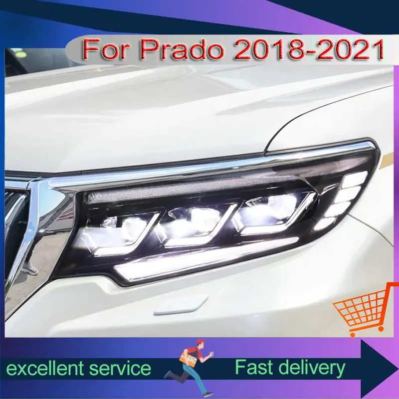 Автомобиль для Toyota 2018-2021 Prado LC150 обновленная фара DRL передняя лампа светодиодный