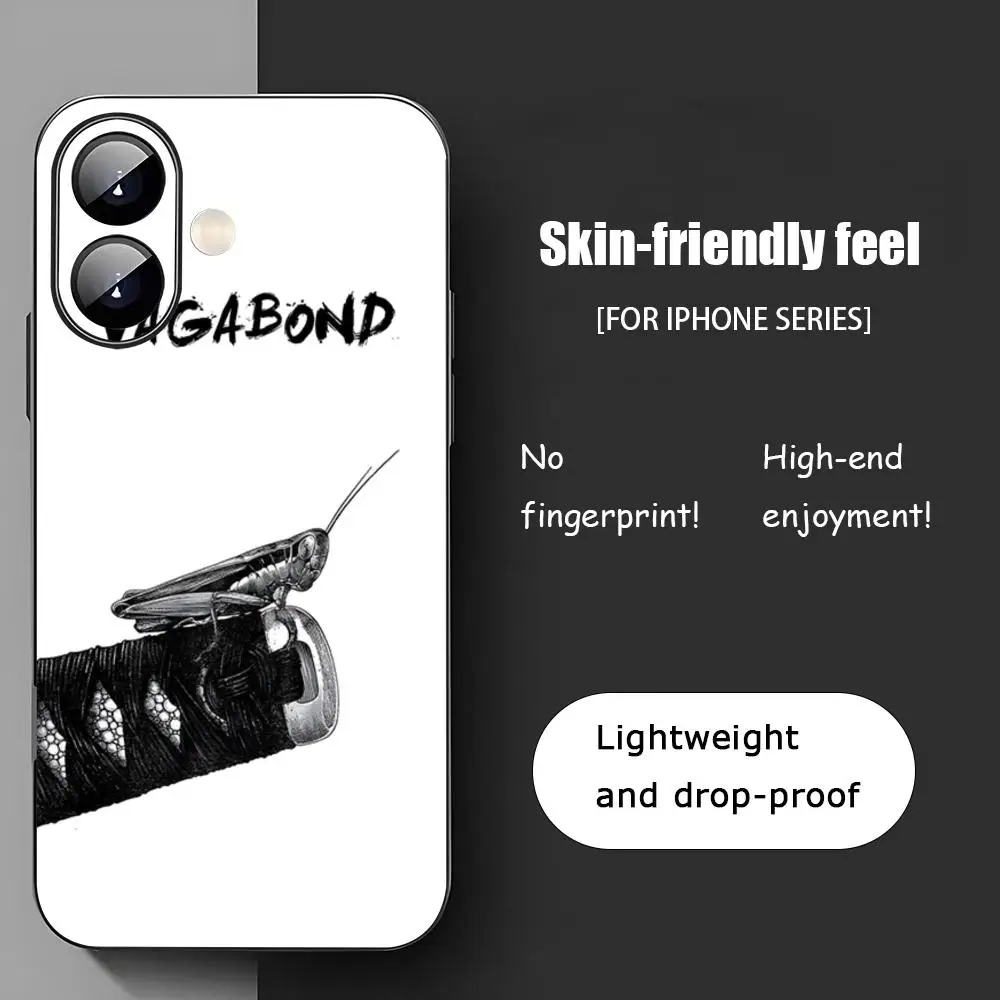 Фото Популярный чехол для телефона с комиксами V-Vagabond для iPhone 17 16 15 14 13 12 11 X XR XS 8 Plus Mini Pro Max, мягкий черный противоударный чехол №3