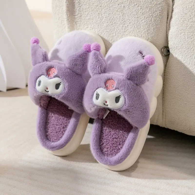 

Sanrio Hello Kitty Children Slippers Anime Figure Kuromi Parent-Child Winter Kids Shoes Kt Keep Warm Cute Cartoon Hot New Style