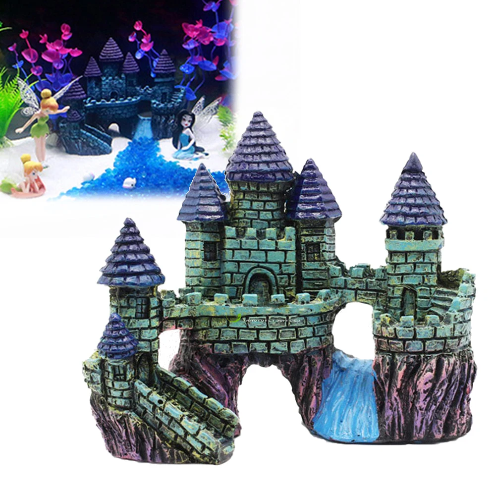 

Искусственный камень-остров из смолы аквариумный замок украшения древние замки аквариум статуя камня пещера здание украшение
