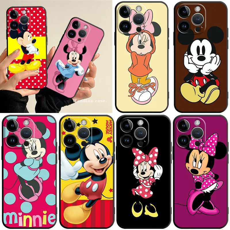 

Mickey Mouse and his girlfriend Minnie Phone Case for iPhone 11 14 13 12 Pro Max 7 8 6 6S Plus XR XS X 13mini 12mini Black Cover