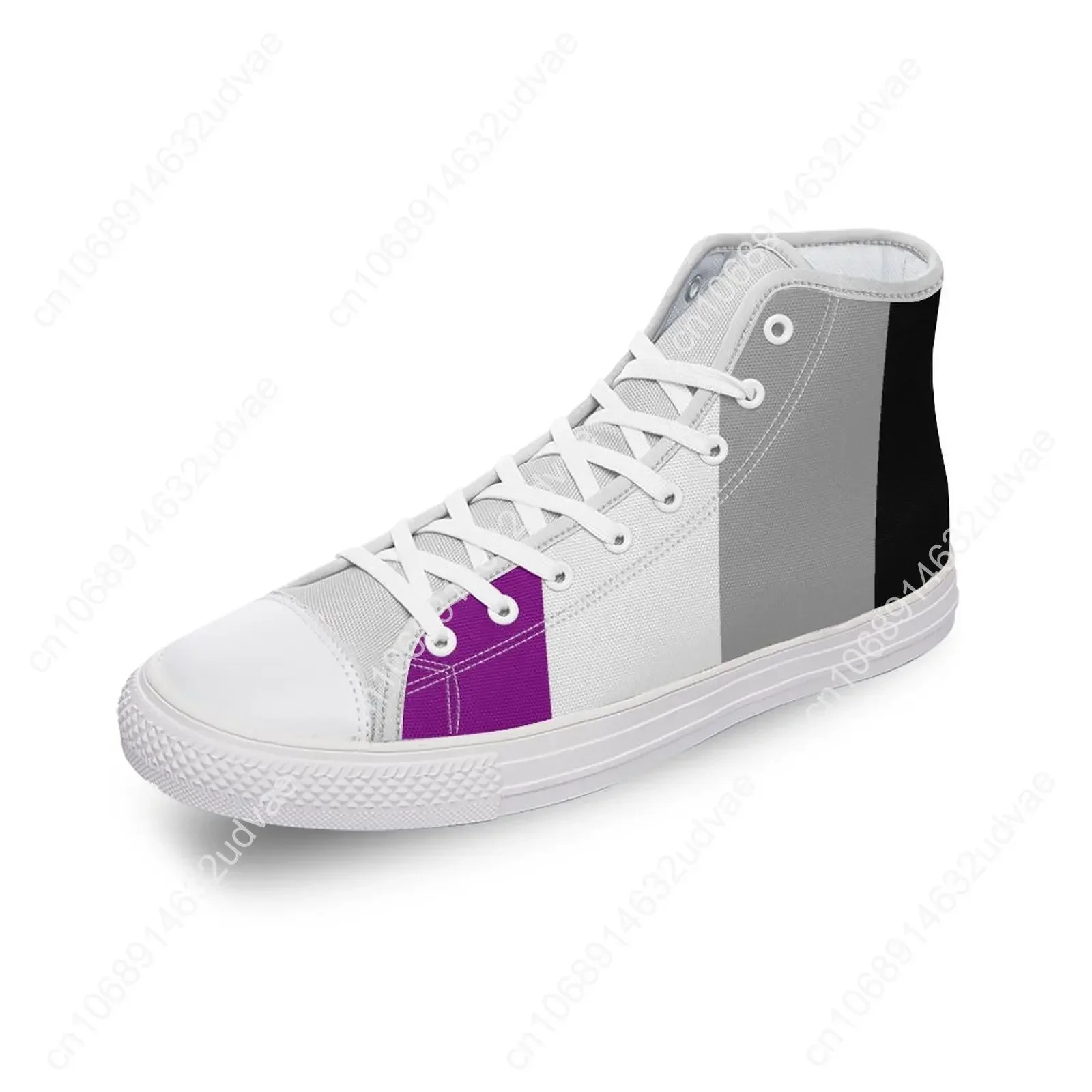 Asexual Pride Высокие парусиновые туфли Diy Роскошные мужские и женские туфли-лодочки