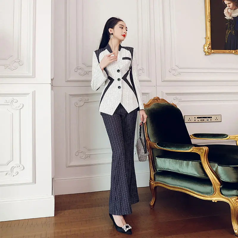 

2023 Spring Women New Thin Jacket Casual Trousers Two-piece Female Elegant Pants Suit Office Outfits Blazer Ladies Suits E67