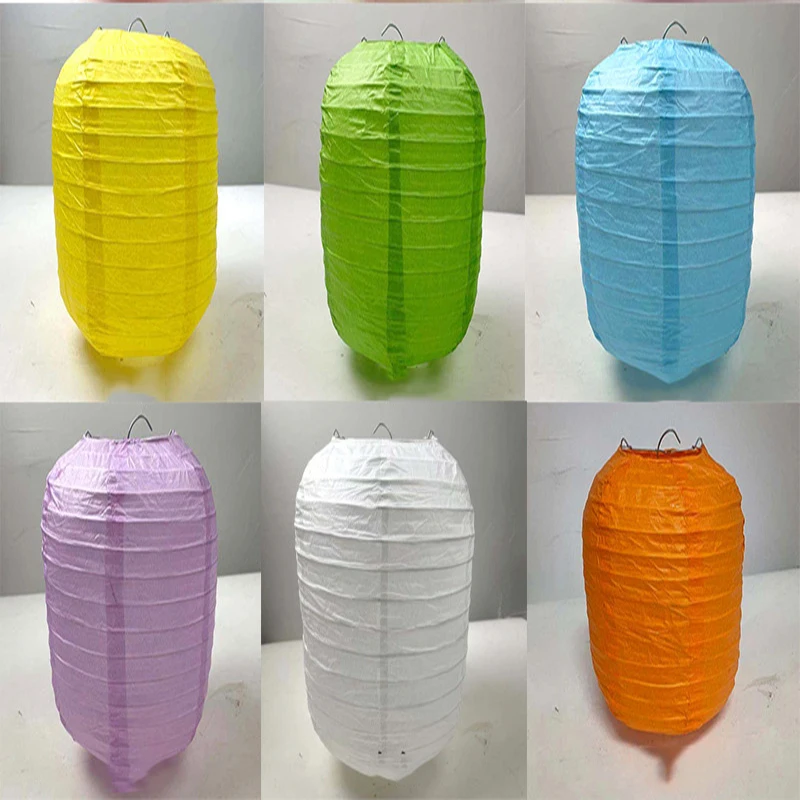 

5 Pcs Indoor Winter Melon Paper Lantern Foldable And Luminous Lampshade Outdoor Holiday Party Decoration Pendant