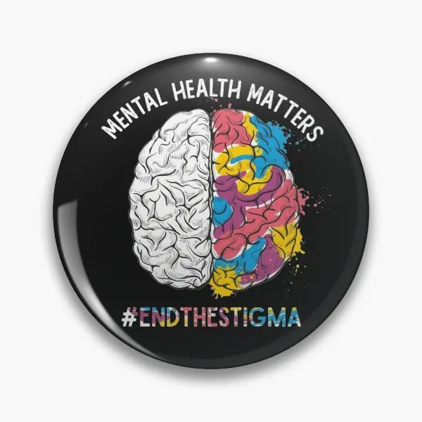 

Mental Health Matters Brain Rainbow End Customizable Soft Button Pin Collar Lover Clothes Creative Hat Funny Decor Jewelry