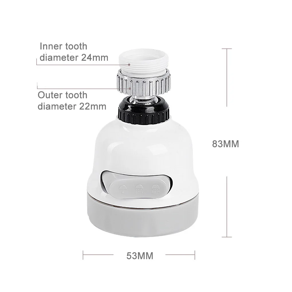 

3 Modes Aerator Faucet Water Saving Filter High Pressure Spray Nozzle 360 Degree Rotate Flexible Aerator Diffuser
