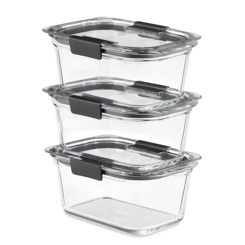 

3-Pack Glass Food Storage Containers, 4.7-Cup, Leak Proof, BPA Free