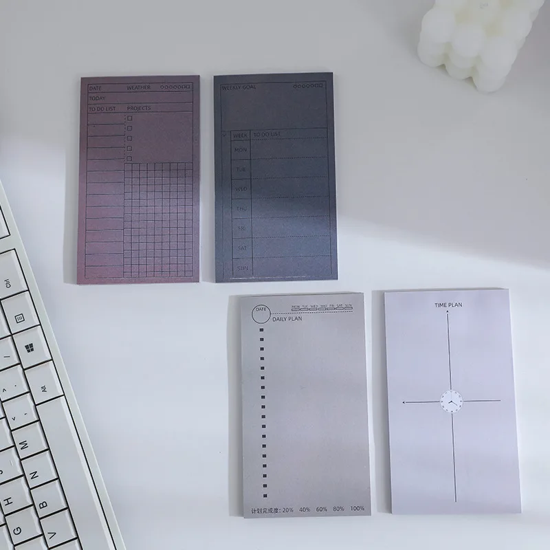 

Daily Weekly Schedule Notepad Multicolor No-Sticky Todolist Timetable Grid Memo Pad Vocabulary Memorization Planning Stationery