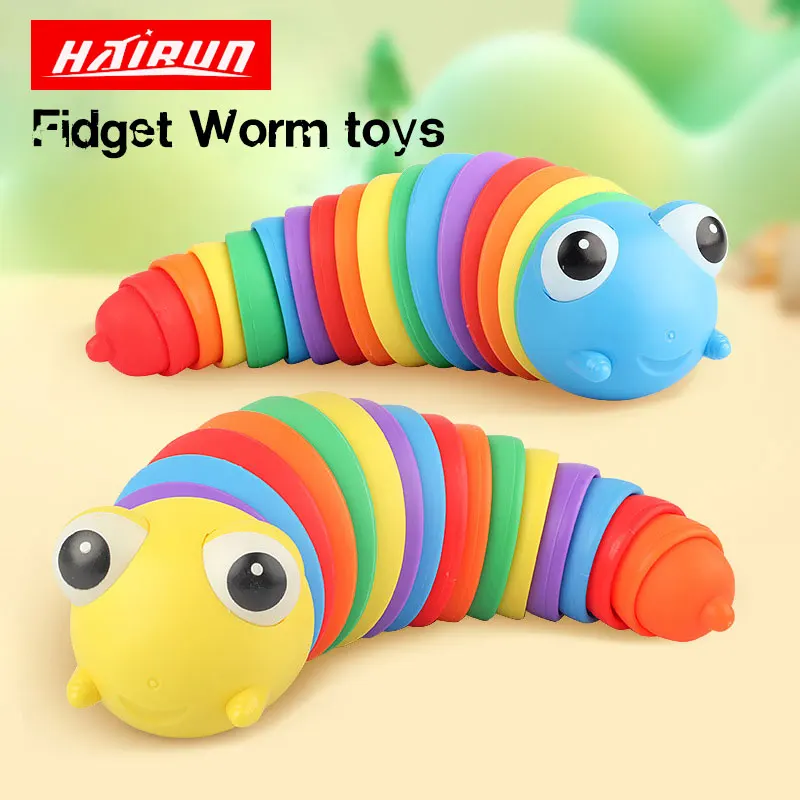 Funny Fidget Sensory Decompression Fingertip Worm Toys Relieve Stress Articulated 3D Printed Simulation For Children Aldult Toy