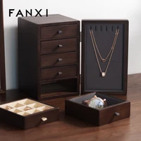 walnut jewelry storage box jewelry solid wood magnetic multi layer drawer jewelry storage box