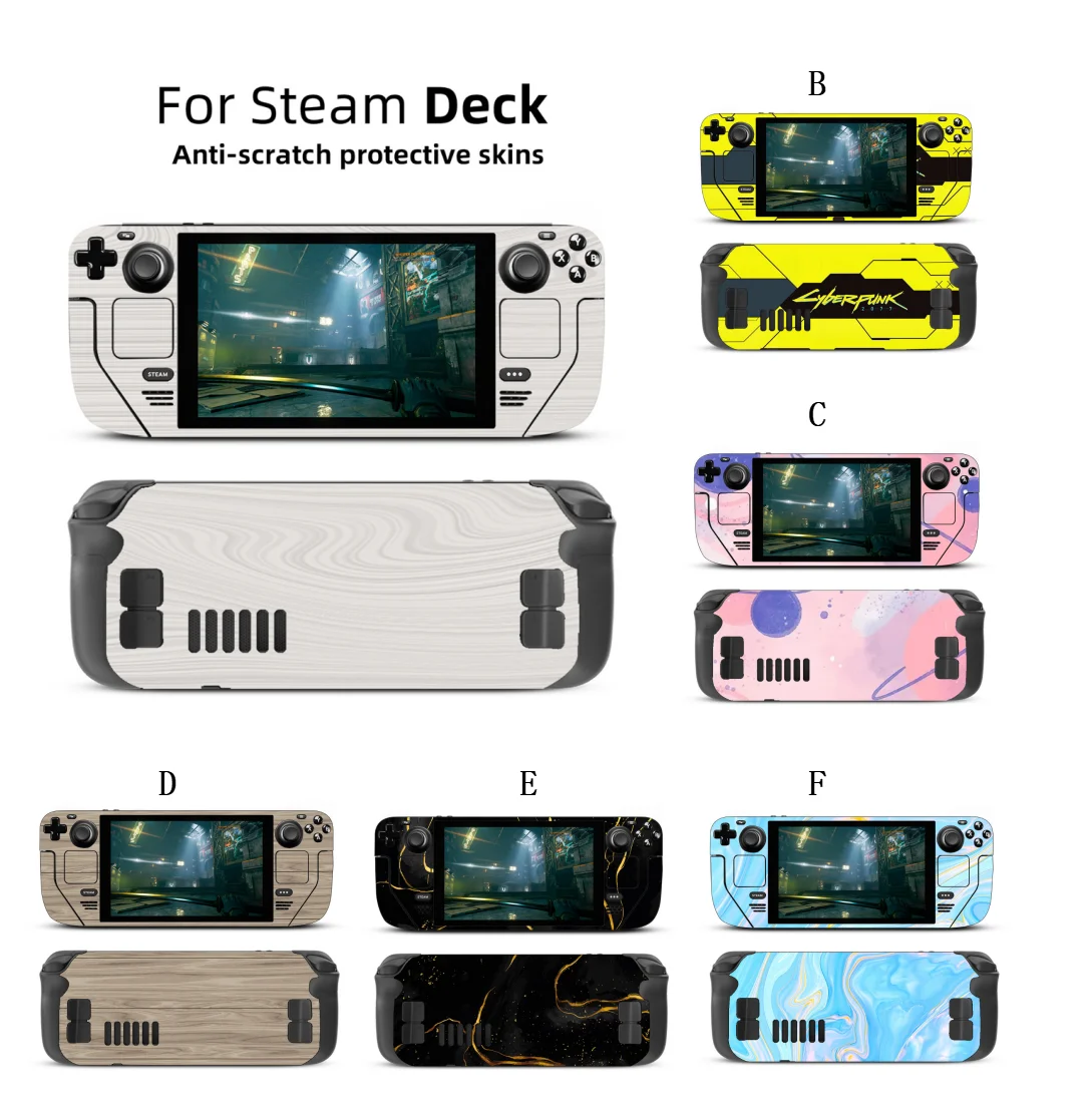Full Set Skin Decal for Steam Deck, Protective Skin Wrap Set for Valve Steam Deck Accessories, Custom Vinyl Cover for Steam Deck