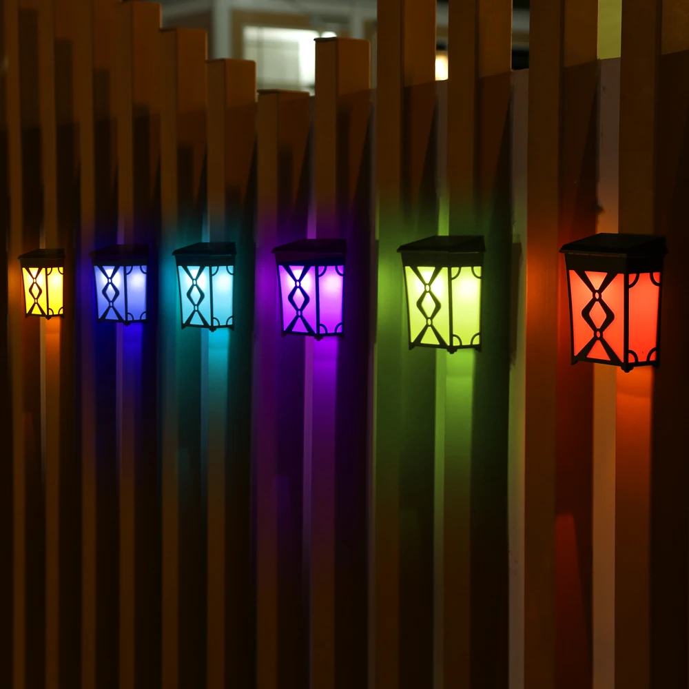 

Vintage Wall Sconce Garden Lights Solar LED Light Outdoor RGB Color Floor Lawn Lamp for Villa Pathway Patio Yard Lawn View Decor