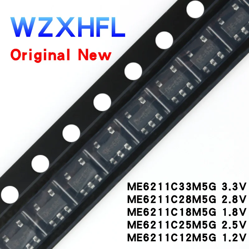 100 шт./лот ME6211C33M5G ME6211C25M5G ME6211C28M5G ME6211C18M5G ME6211C12M5G SOT23-5 новый оригинальный низковольтный линейный регулятор