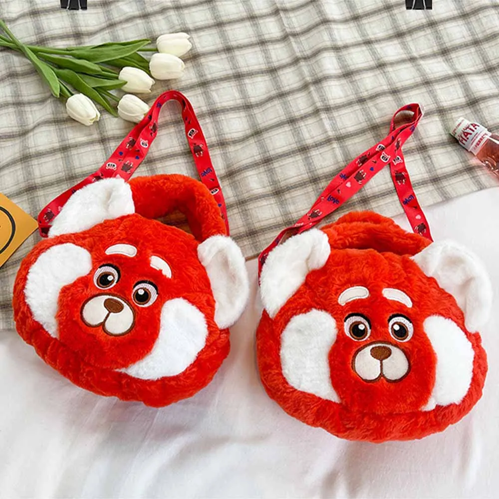 

Kawaii Disney поворачивающаяся Красная плюшевая сумка-мессенджер, милая сумка через плечо с медведем, Аниме Мягкие плюшевые сумки, детские подарк...