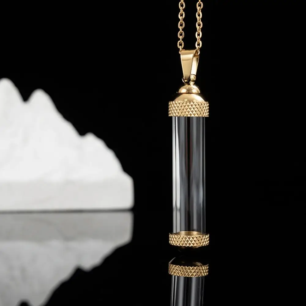 Золотое серебряное стеклянное ожерелье в форме флакона сделай сам для золы песок