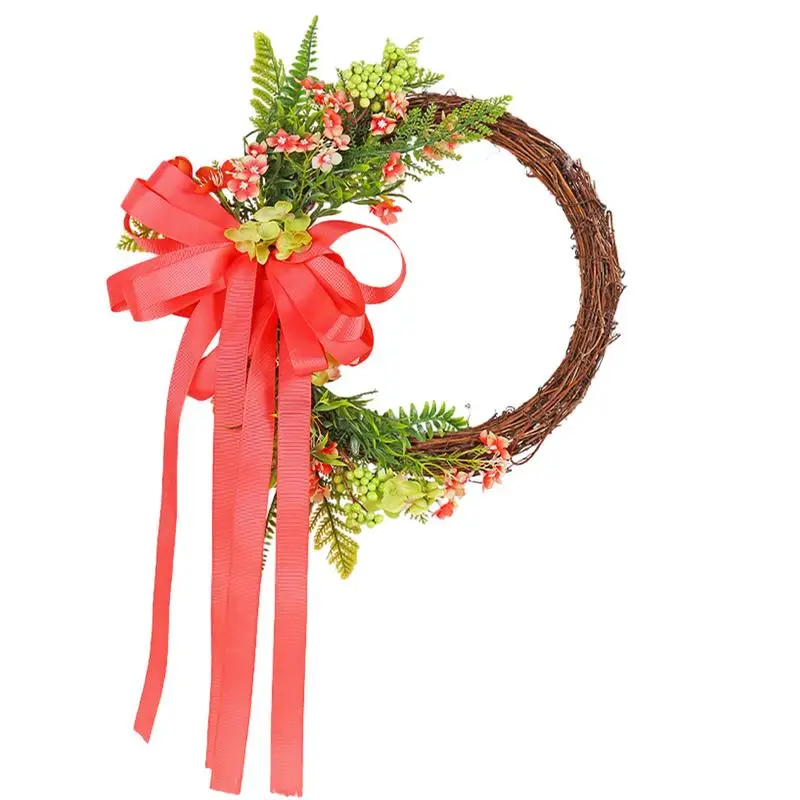 

Christmas Door Wreath Artificial Hanging Dead Branches And Flowers Fall Wreath For Wedding Decorative Ribbon Bow Winter Wreath