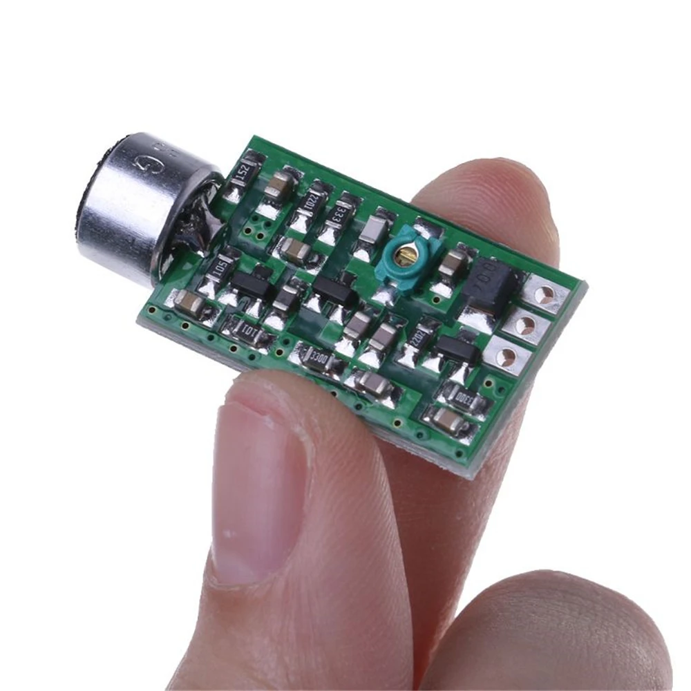 

Transmitter Module 88MHZ-108MHZ 0.7-9V Mini Bug Wiretap Dictagraph Interceptor MIC V4.0 Core Board Mini