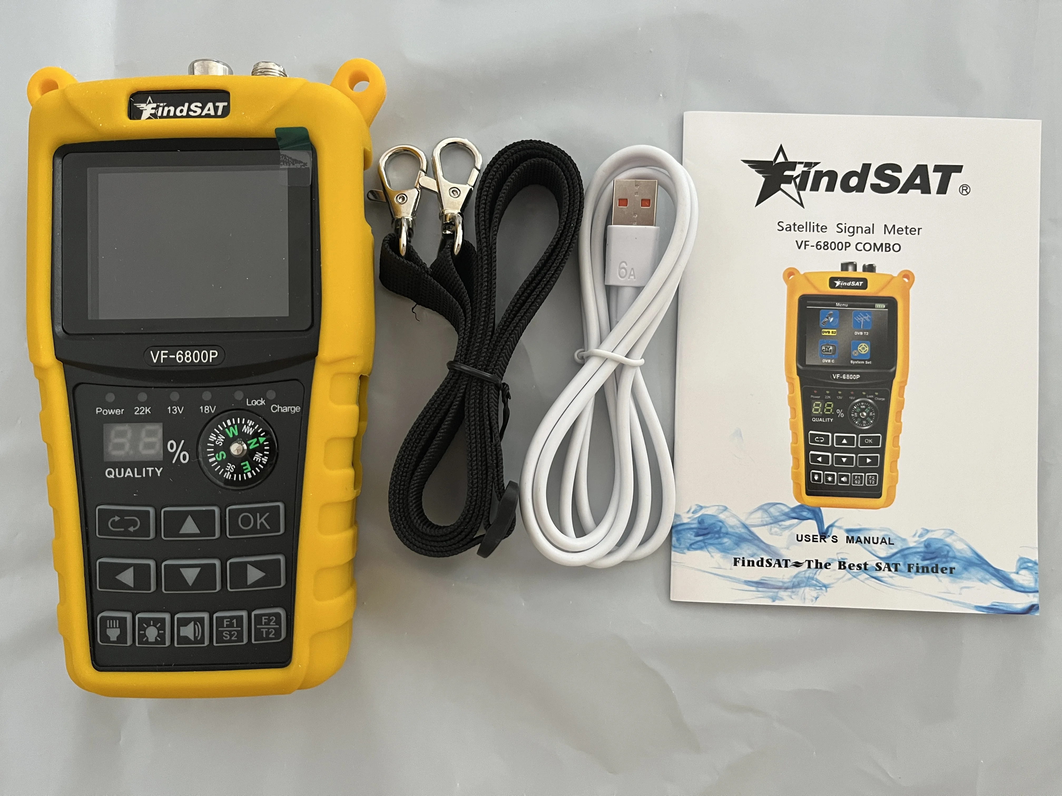 VF-6800P HD цифровой измеритель-локатор спутникового ТВ с поддержкой DVB-T2DVB S2DVB C, измеритель-локатор спутникового сигнала, аналог V8 Finder 2, V9, V10 Pro. (art.: 3920dd0596155) - 3920dd0596155
