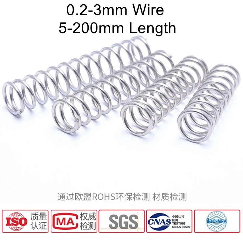 

10PCS/LOT ReadStar Stainless Springs 1.8mm Wire Pressure Springs Customize Size Available Compression Springs