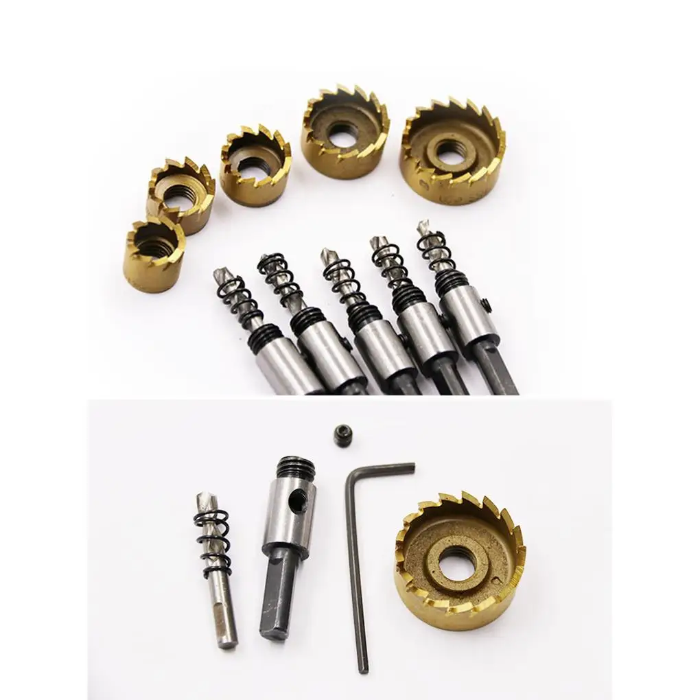 

5Pcs High Speed Steel Hole Saw Drill Bit Aluminum Plate Hole Saw Cutting Kit Drill Bits Opener Cutter Tool