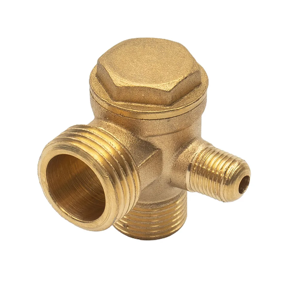 

3-Way Unidirectional Check Valve Connect Pipe Fittings Zinc Alloy High Quality Air Compressor Replacement Check Valve