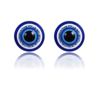 1 pair of european vintage blue lucky devils eye magnet resin earrings ear clips no ear piercings womens jewelry