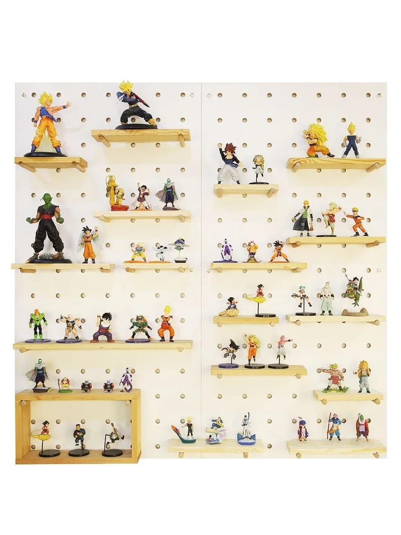

Hole board model hand-made display rack small wooden good product wall wooden display wall hanging toy storage rack