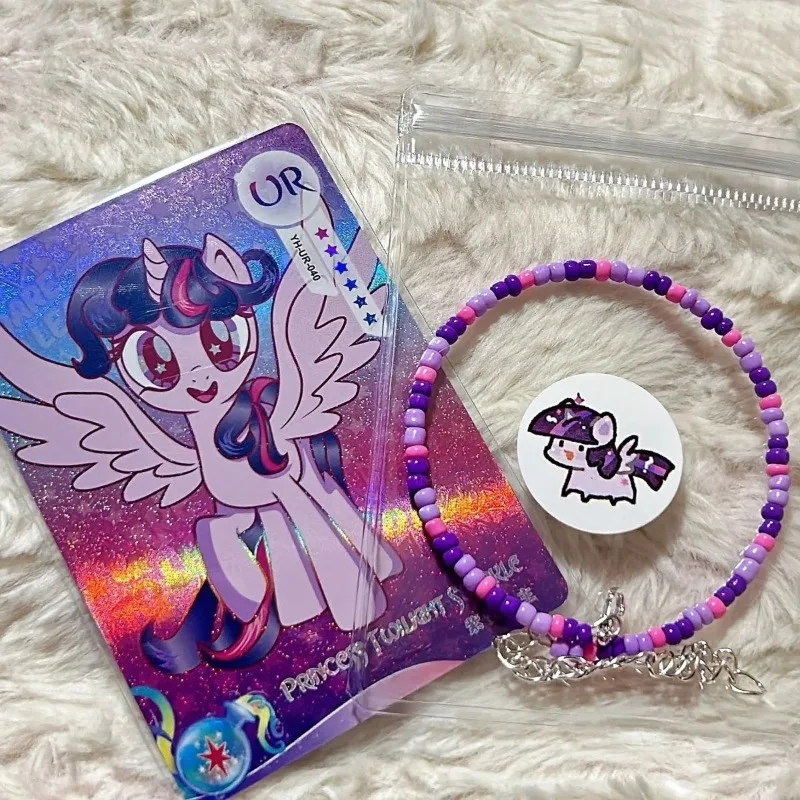 Kawaii Hasbro My Little Pony Twilight Sparkle Браслет Pinkie Pie Girl Милый аниме Рисовые бусины Ювелирные
