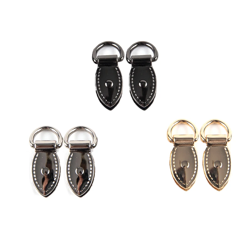 

2pcs Metal Leaf Shape Bag Anchor D-ring Bag Connector Anchor Buckles With Screws Hanger hooks Bags Belts Strap Leather Craft