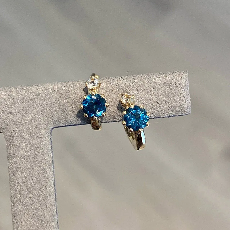 Mewanry синие серьги-кольца с цирконием для женщин и девочек модные милые элегантные