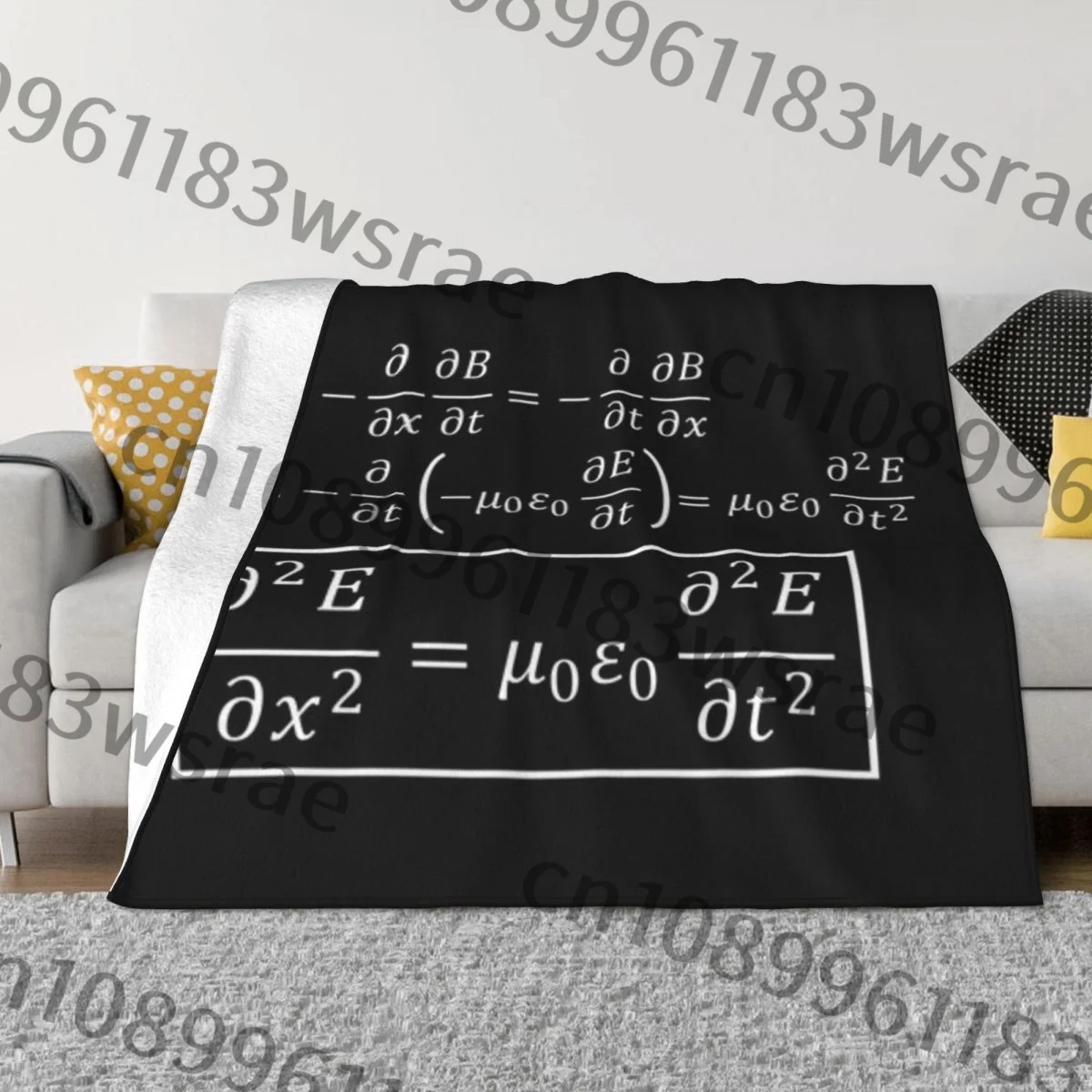 Ультрамягкое Флисовое одеяло с электромагнитными D-образными волнами