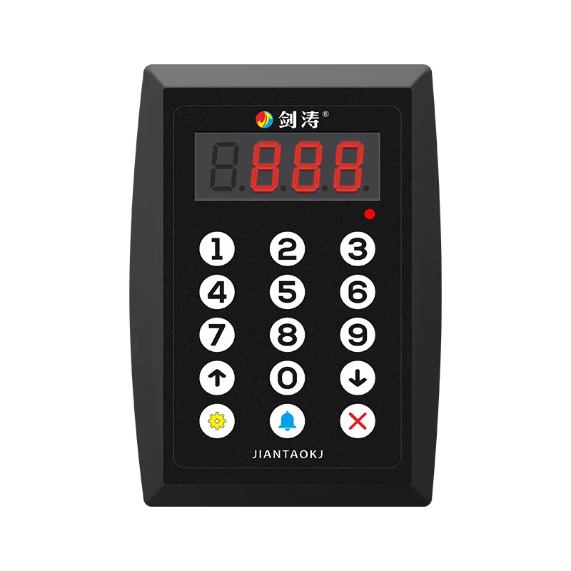 JIANTAO JT-105 Black Waterproof Wireless Digital Calling System ABS Plastic Keypad For Hookah Restaurant Cafe Shop