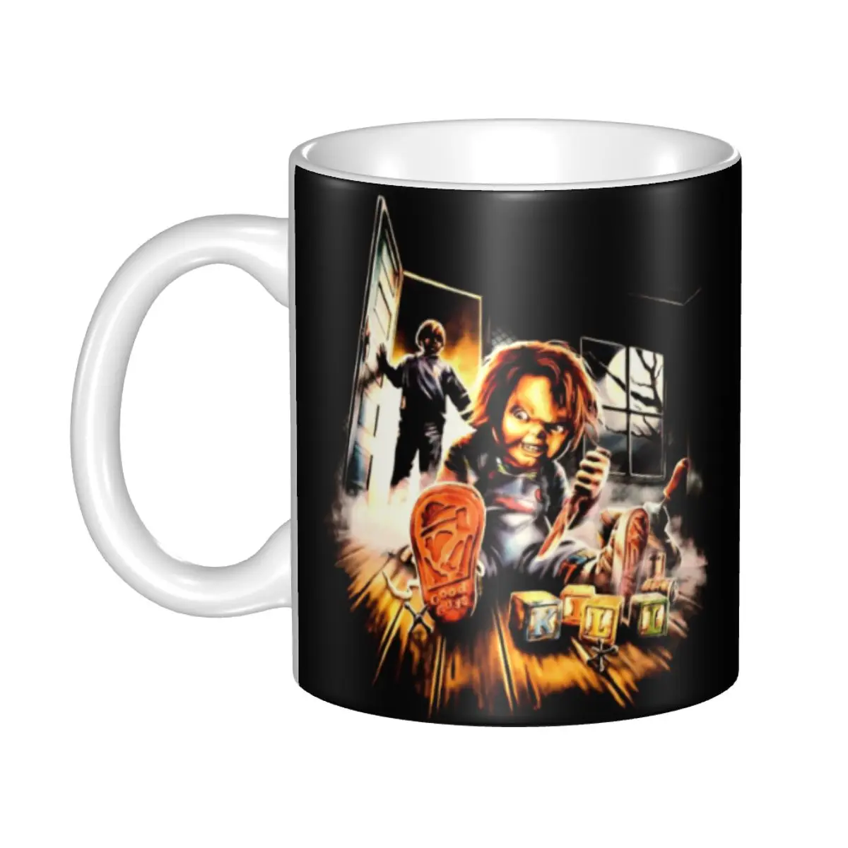 

Scary Movies Child's Play Coffee Mugs DIY Personalized Chucky Killer Ceramic Mug Cup Creative Gift