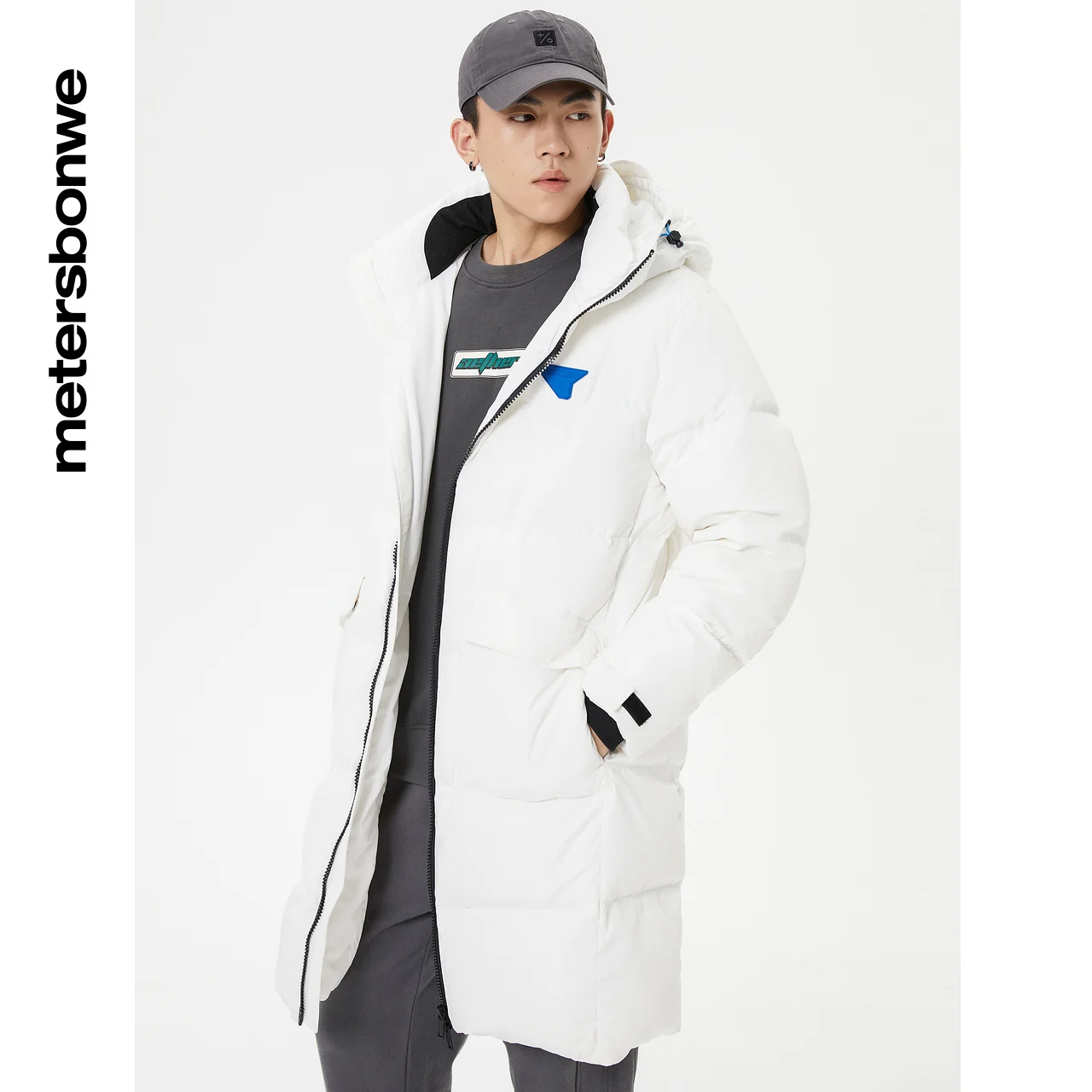 Metersbonwe Long Hooded Down Jacket Men Outwear Duck Down Coat Warm Climbing Parkas Snow Coat Brand Winter Clothes Thick Jacket