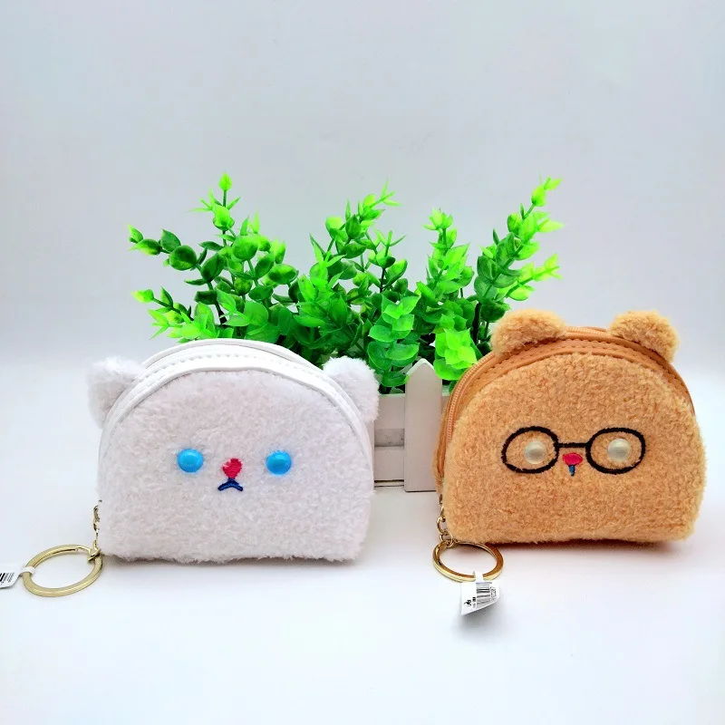 1 шт. плюшевый Кошелек для монет в виде милых животных