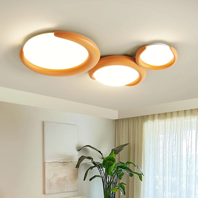 

Bedroom Ceiling Light Cream Color Modern Minimalist Eye Care Children's Room Master Study Lighting Fixture With Remote Control