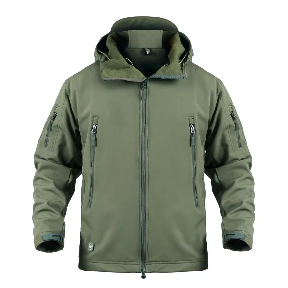 

145cm Bust V5.0 Tactical Outdoor Shark Skin Softshell Men Hunting Hooded Camouflage Jacket Women Camping Climbing Coat