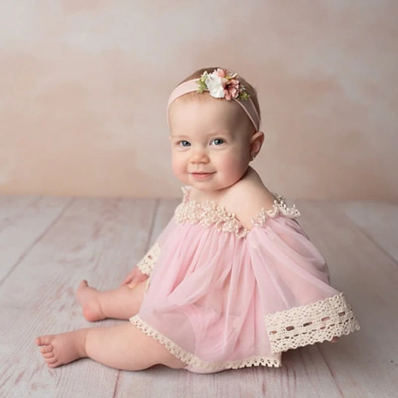 Newborn Photography Clothing Headband+Dress 2Pcs/set Infant Shoot Clothes Studio Baby Girl Photo Props Accessories Fotografia