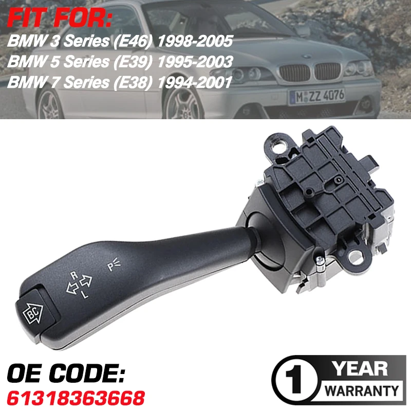 1 переключатель для фар с указателем поворота BMW 3 серии E46 1998-2005 5 E39 1995-2003 7 E38 1994-2001