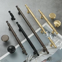 Satin Brass Door Handles Golden Black Antique Drawer Pulls Vintage Kitchen Knobs Cabinet Handles Cupboard Pull Hardware