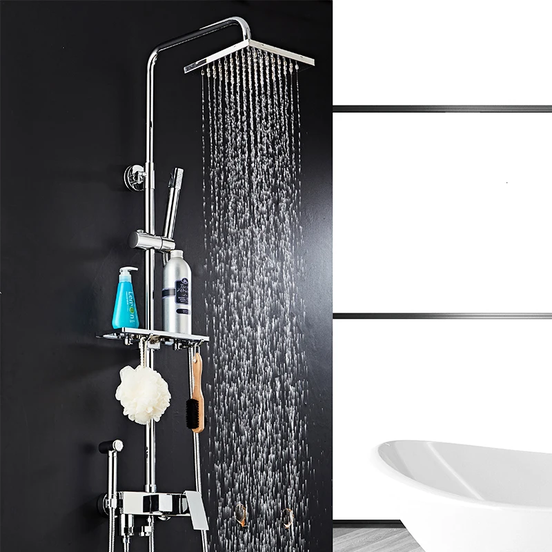 Насадка для душа домашний медный квадратный смеситель черного/хромированного