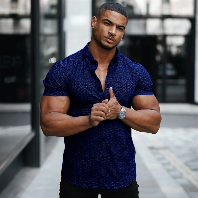 2022 summer new oversized T-shirt men's short-sleeved stand-up collar 3D digital printing shirt Youth Party Social Flower Shirt