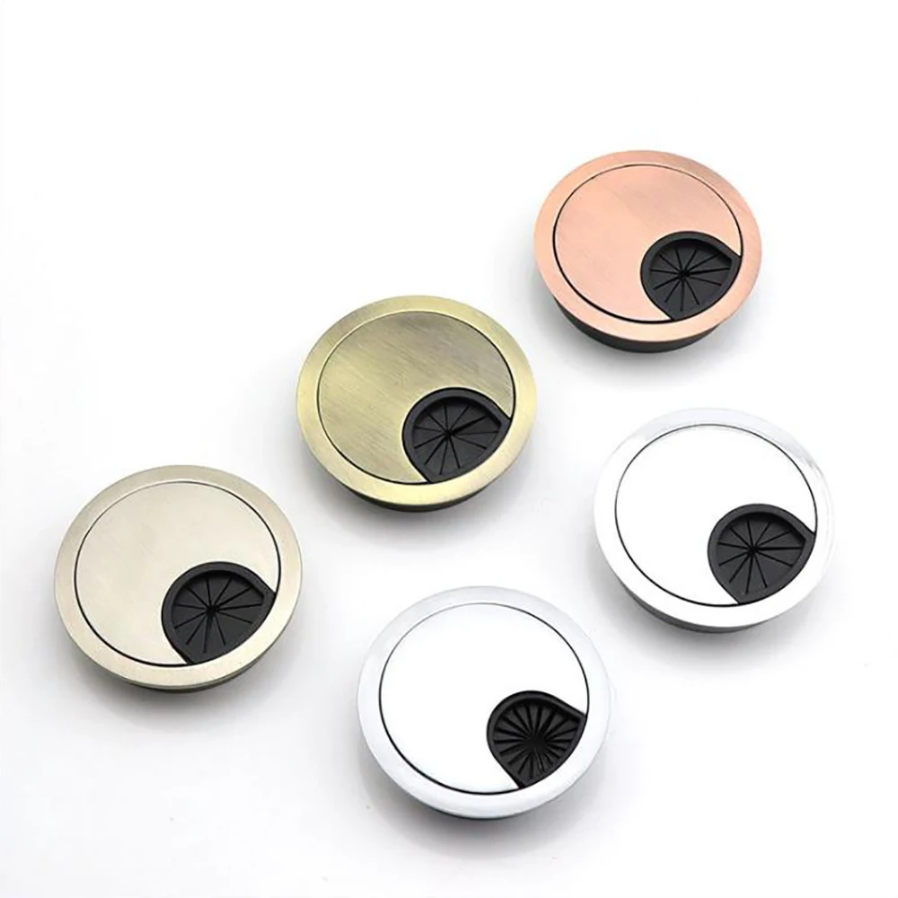 

1Pcs Zinc Alloy Threading Box Simple Computer Desk Round Wire Box Office Desk Wire Box Furniture Wire Cover Hardware Accessories